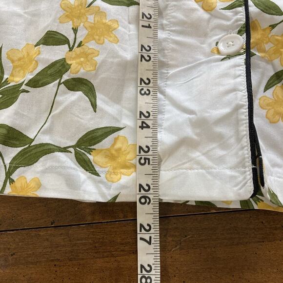 BED HEAD PAJAMAS Women’s Top Sz M New Organic Cotton Floral White Yellow Button - Picture 8 of 8